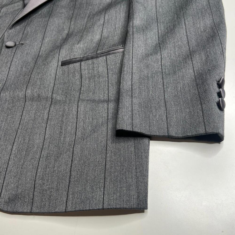 Rare Vintage Dior Monsieur Blazer 39L‎ Gray Pinstripe Wool Satin Lapel Boston - Picture 12 of 12